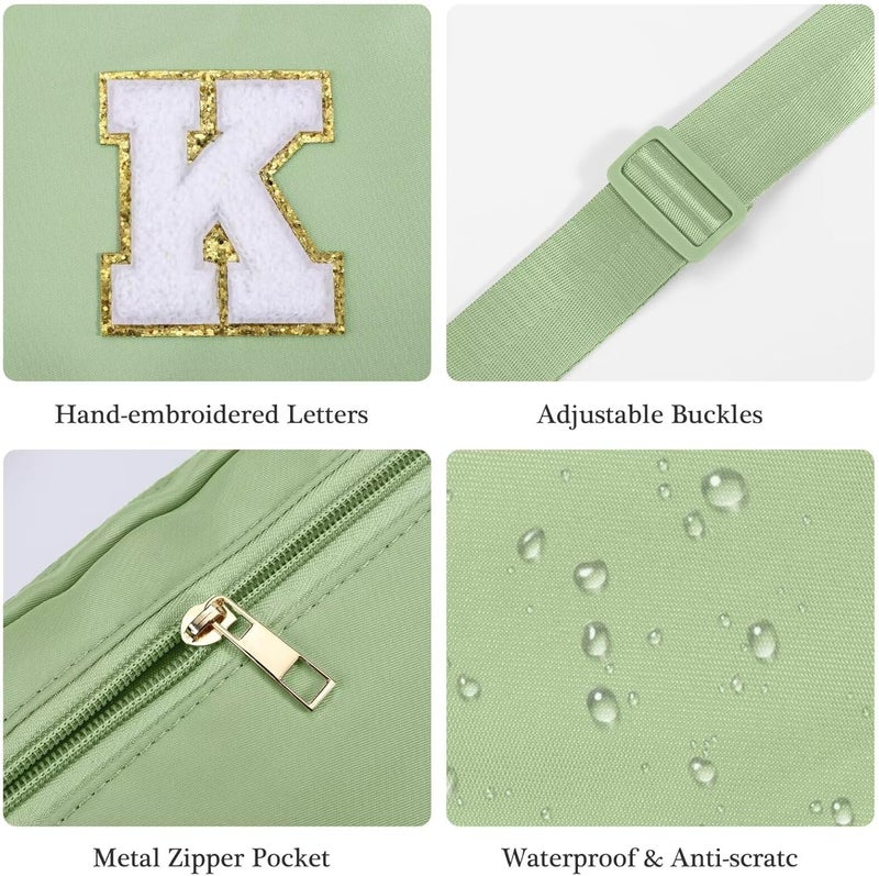 YOOLIFE Gifts for Girls Teen Girls Birthday Gifts - Personalized Gifts for Women, Gifts for Daughter Sister Friends, Green Initial Crossbody Bag Belt Bag A - Image 5